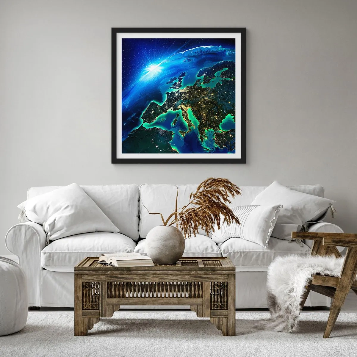 Poster în ramă neagră - O Europă scânteietoare - 30x30 cm