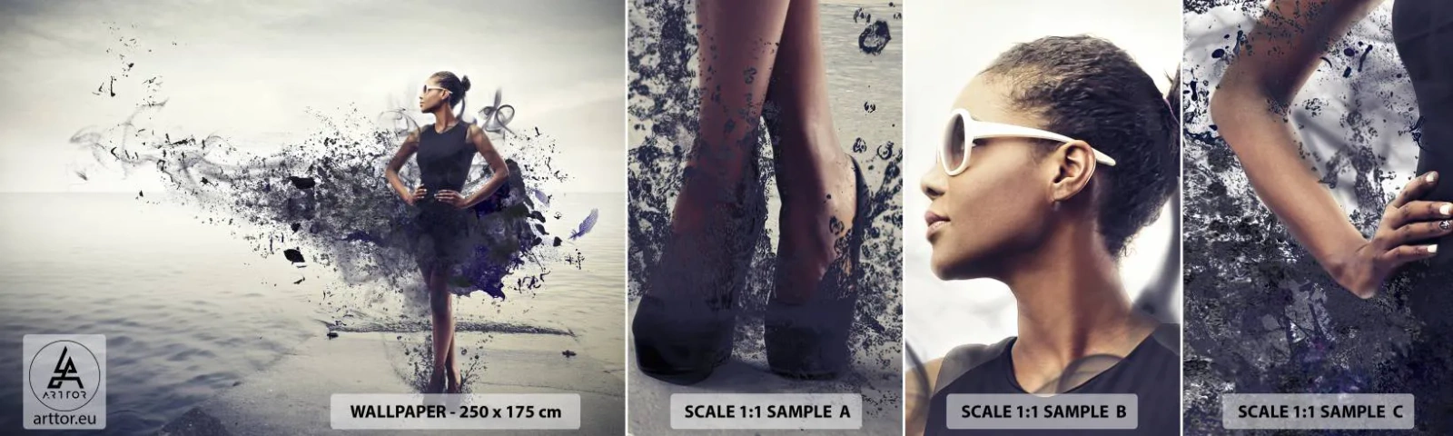 Mostră tapet autocolant Deluxe Sticker - Venus africană - Femeie, Abstracția, Model - 100x30 cm