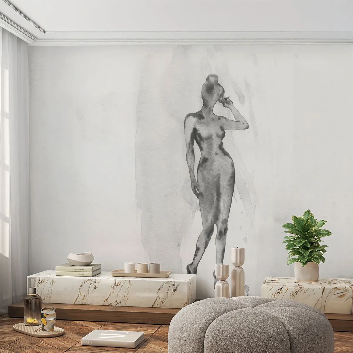 Tapet Premium Sand - Un studiu al idealului de feminitate - Femeie, Corpul feminin, Grafică - 350x256 cm