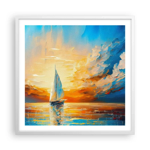 Poster în ramă albă - Navigare prin aur - 60x60 cm