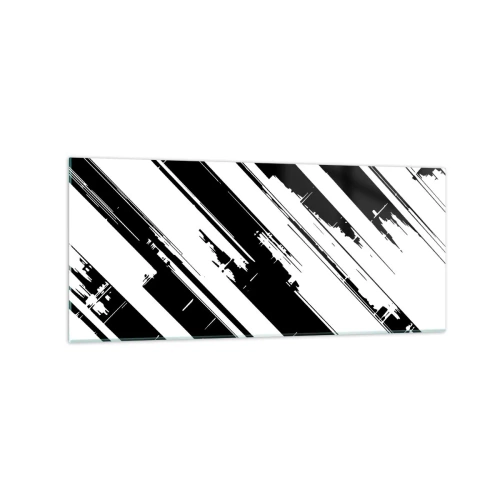 Tablou pe sticlă - Compoziție intensă și dinamică - 120x50 cm