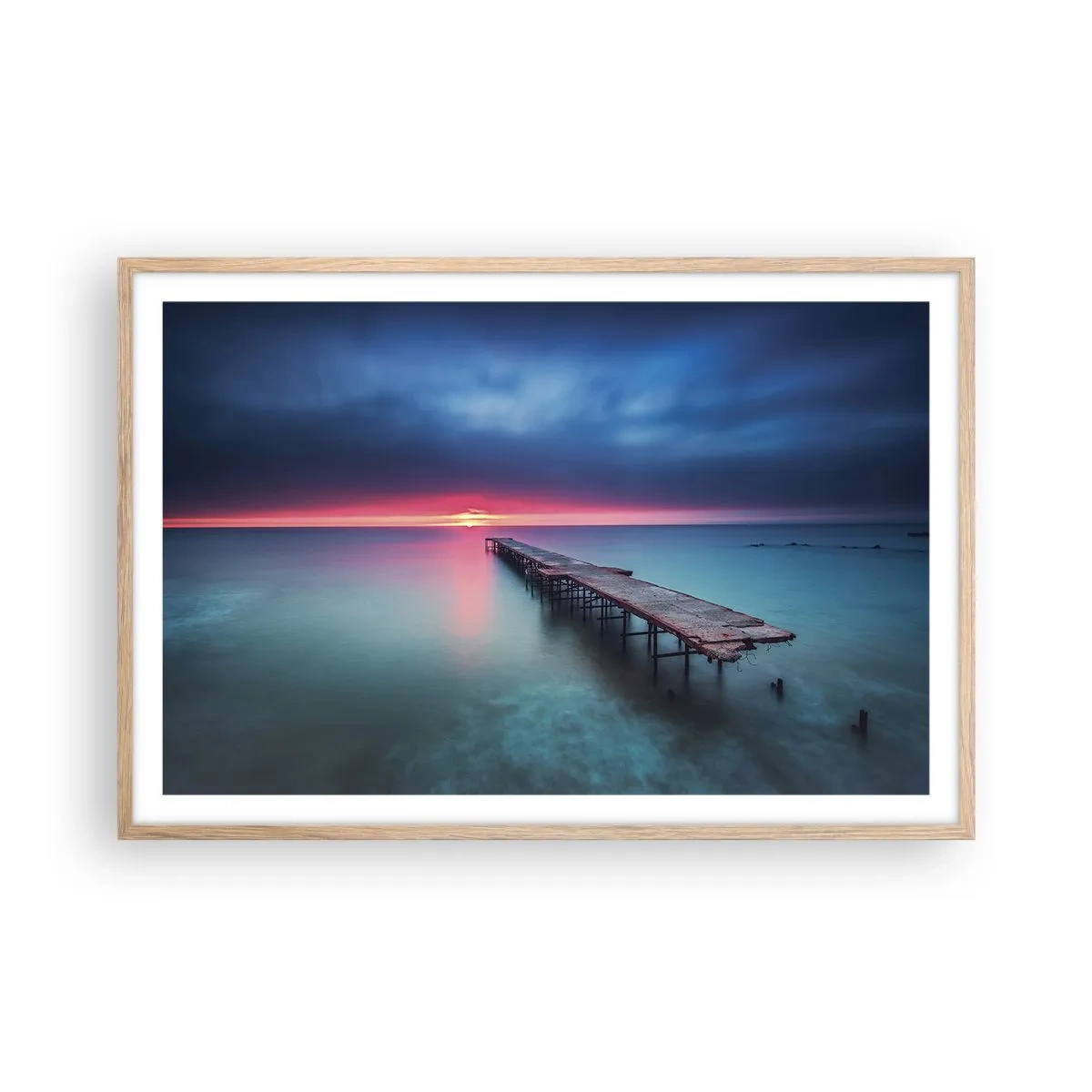 Poster în ramă de stejar deschis - Între cer și pământ - 91x61 cm