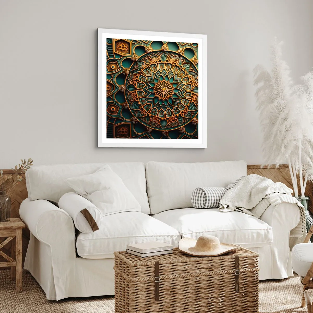 Poster în ramă albă - În stil arabic - 40x40 cm
