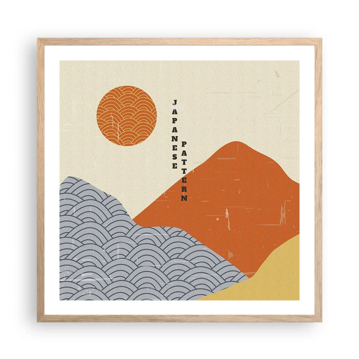 Poster în ramă de stejar deschis - În stil japonez - 60x60 cm