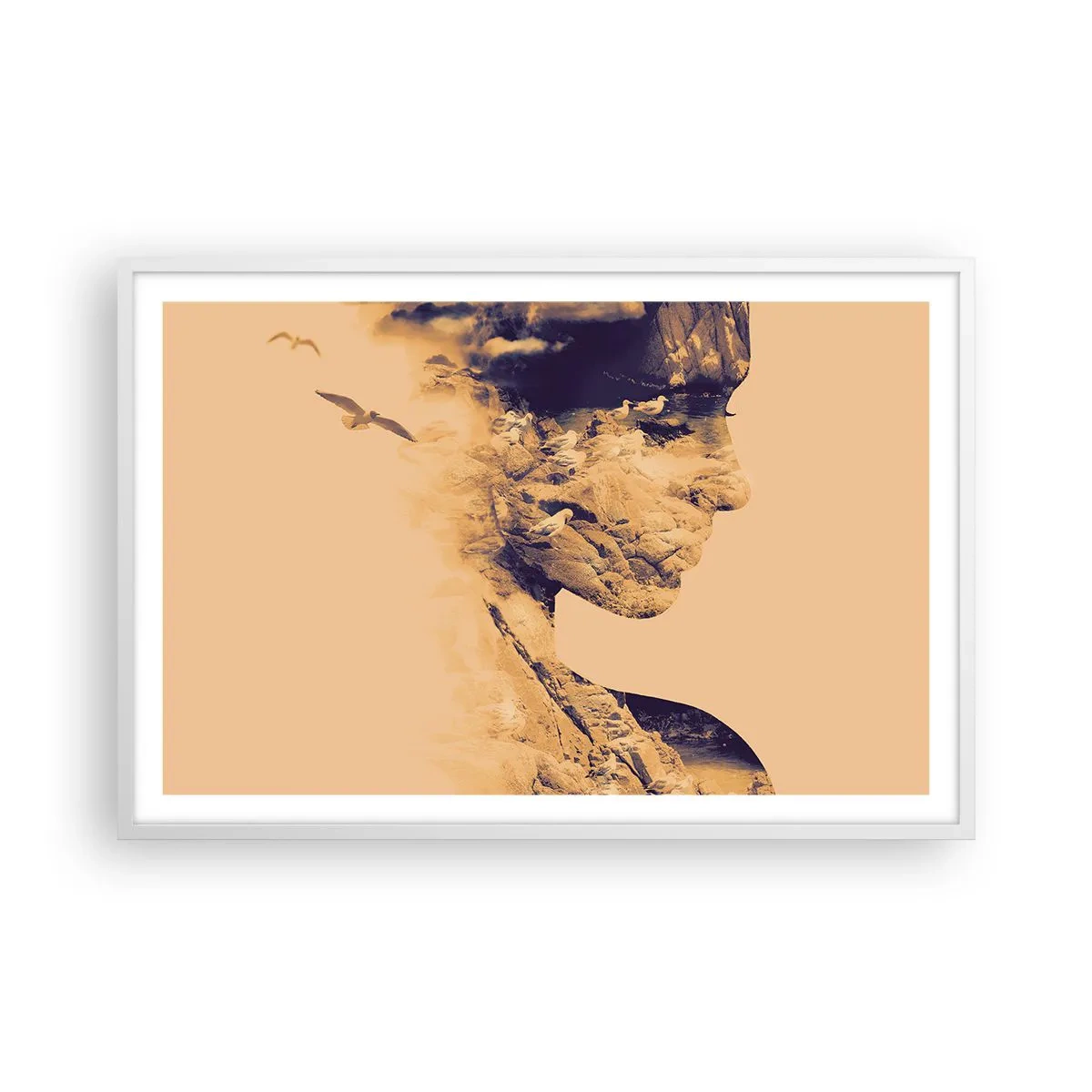 Poster în ramă albă - Frumoasă prin natura - 91x61 cm