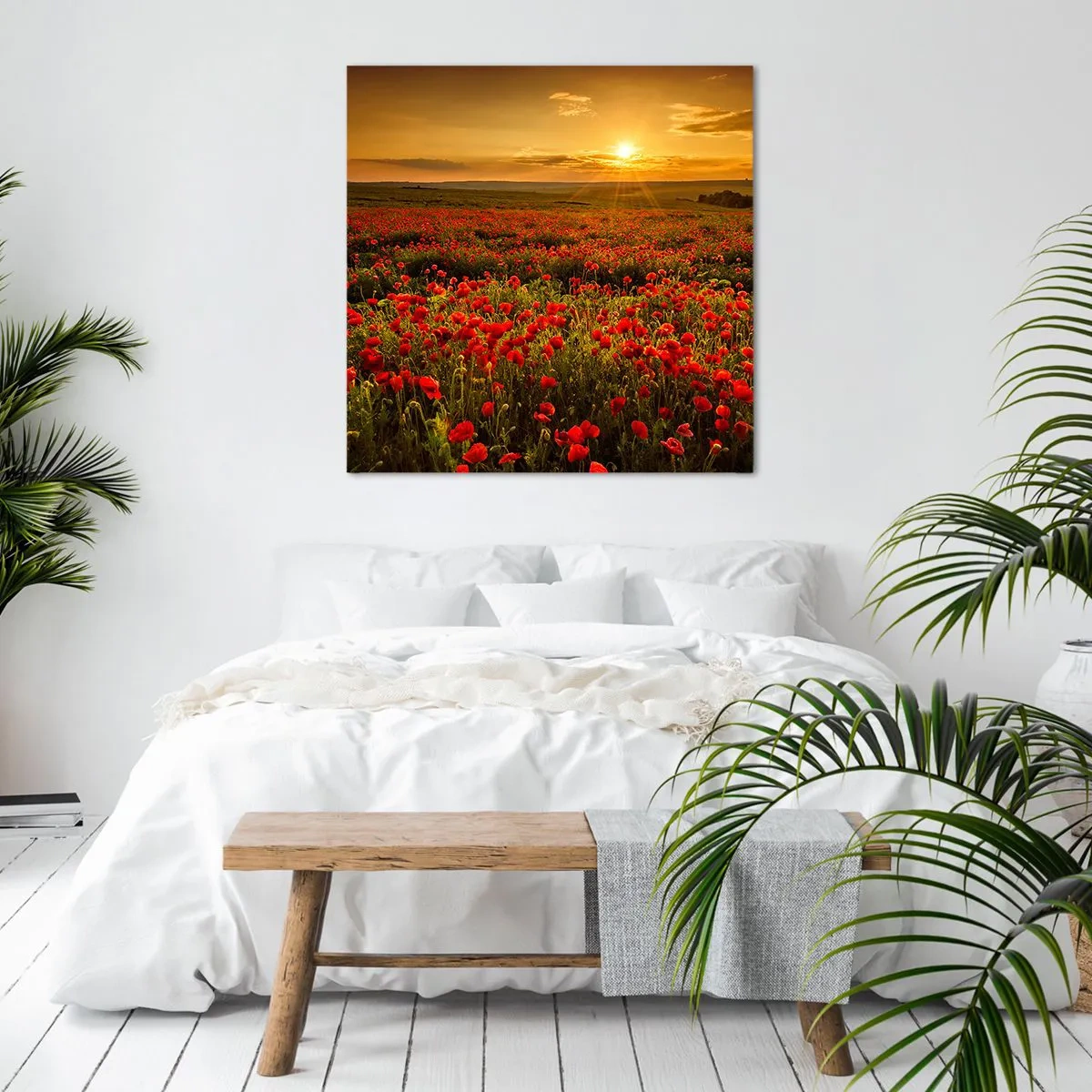 Tablou pe pânză - Printre valuri de pajiști care zumzăie, printre potop de flori - 50x50 cm