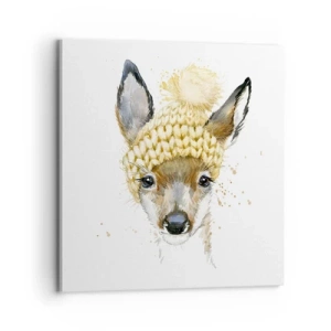 Tablou pe pânză - Pentru iarnă într-o pădure înzăpezită - 70x70 cm