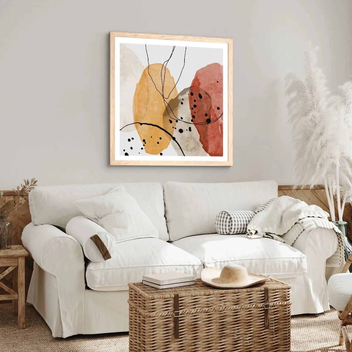 Poster în ramă de stejar deschis - Ca aerul, limpezi și ușoare - 50x50 cm