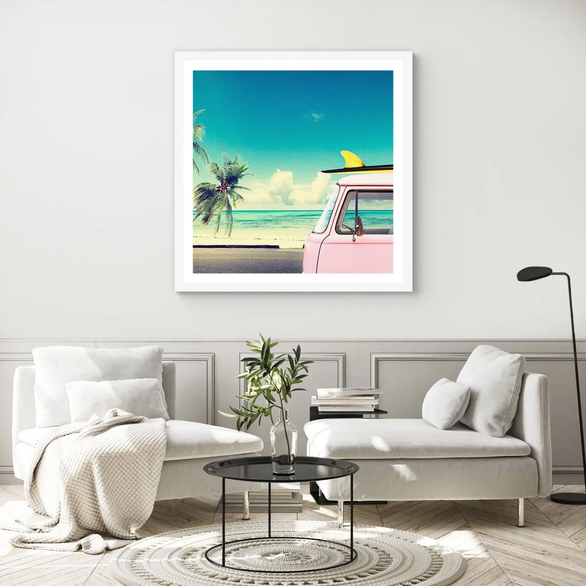 Poster în ramă albă - Să înceapă vacanța - 30x30 cm