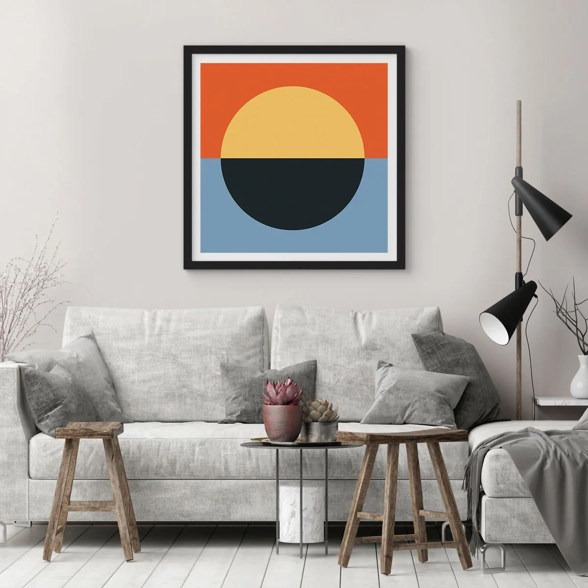 Poster în ramă neagră - O compoziție de căldură și răcoare - 30x30 cm