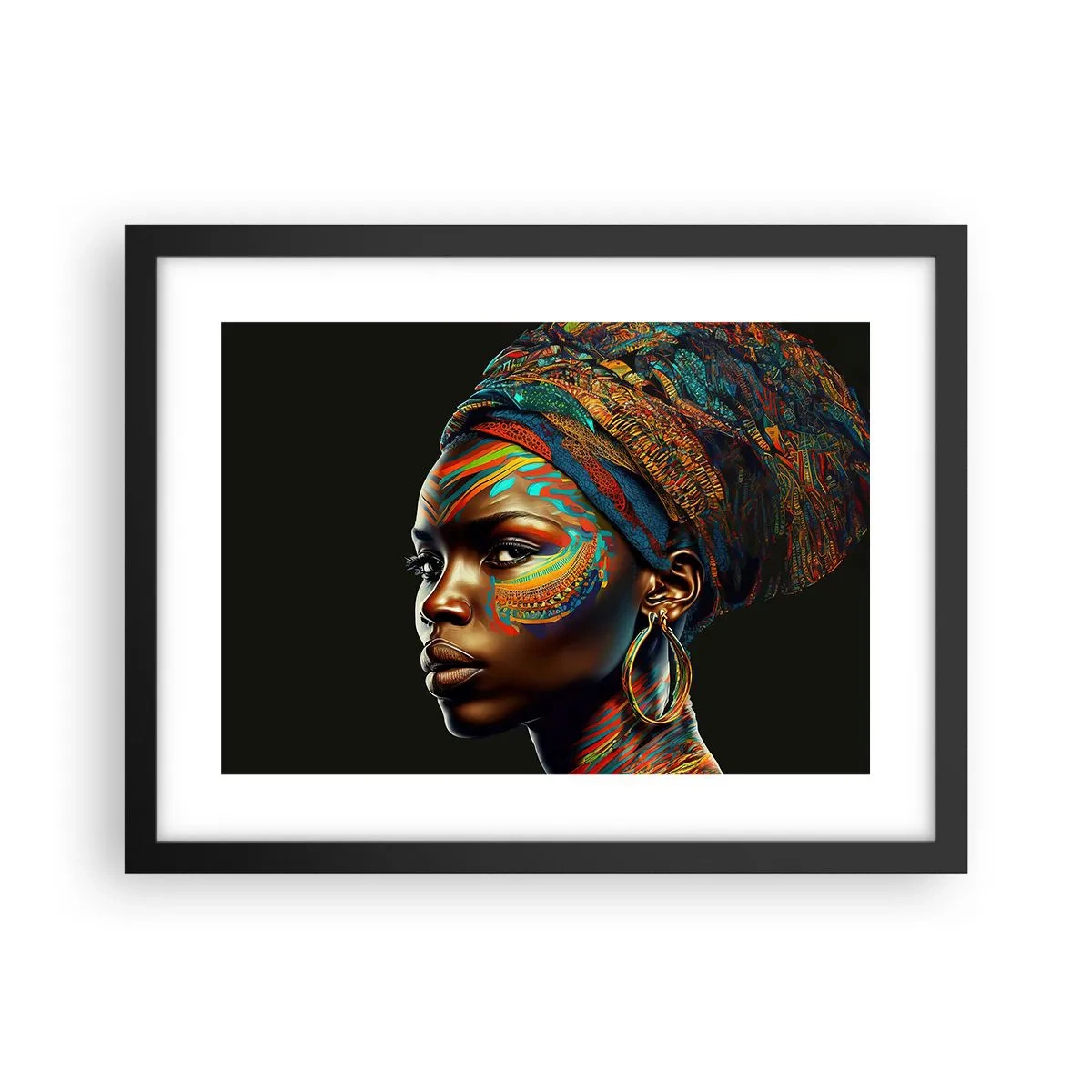 Poster în ramă neagră - Regina africană - 40x30 cm
