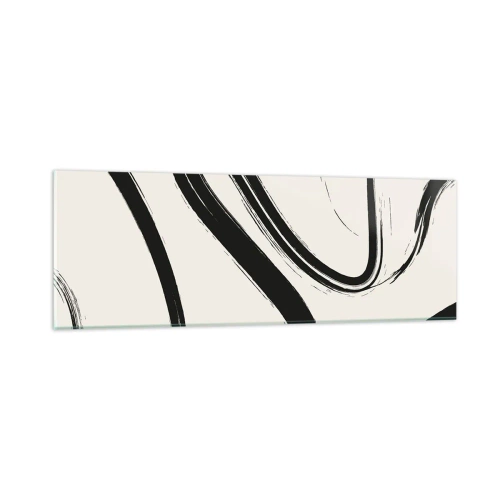 Tablou pe sticlă - Capriciu în alb și negru - 90x30 cm