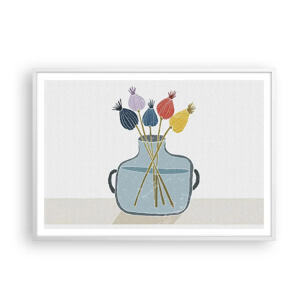 Poster în ramă albă - Paparune sau maci? - 100x70 cm