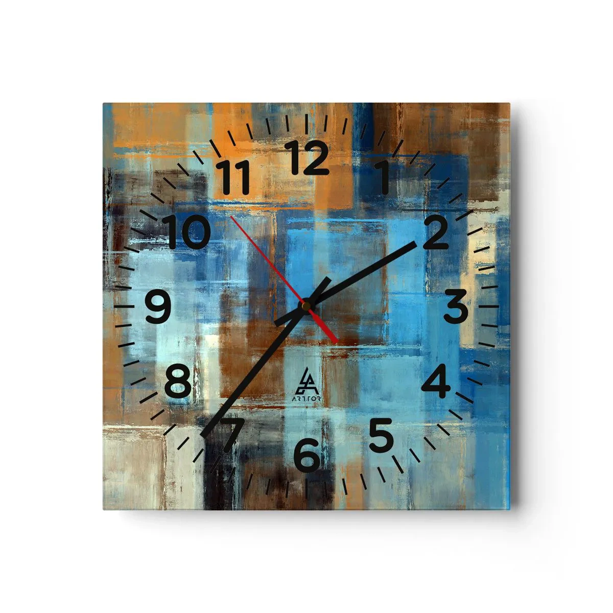Ceas de perete - Ceas pe sticlă - Prin valul albastru - 30x30 cm