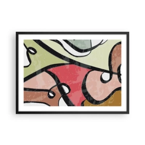 Poster în ramă neagră - Piruetă printre culori - 70x50 cm