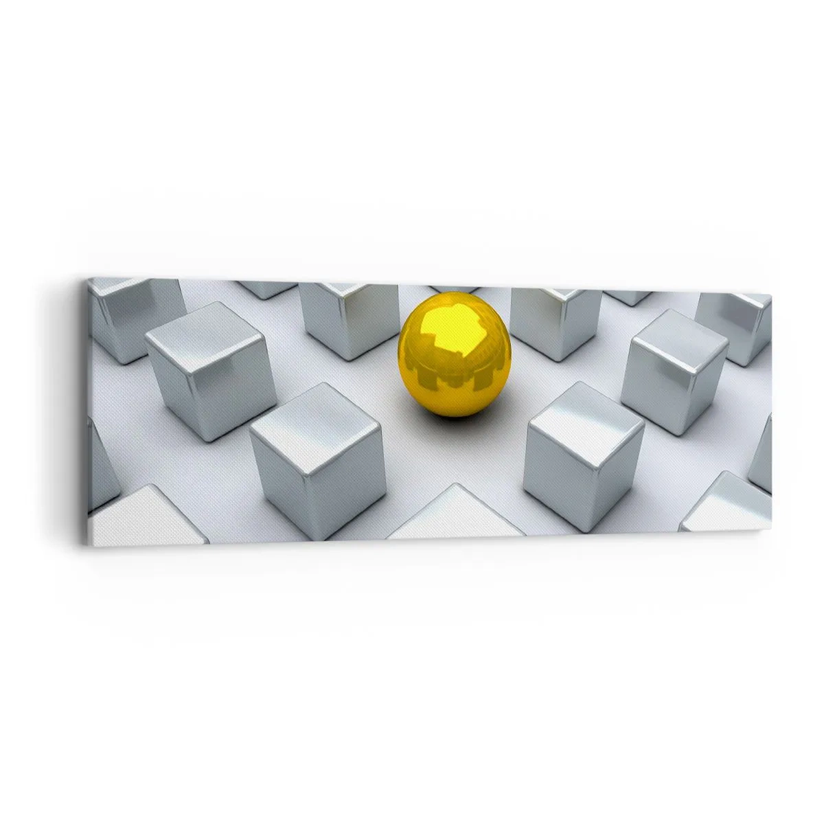 Tablou pe pânză - De ce eu? Compoziție geometrică - 90x30 cm