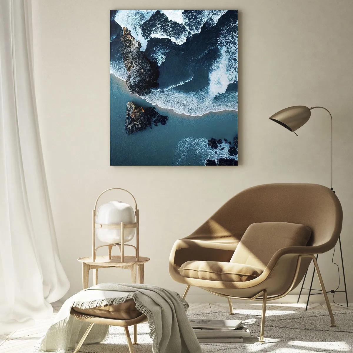 Tablou pe sticlă - Înfășurate în valuri - 70x100 cm