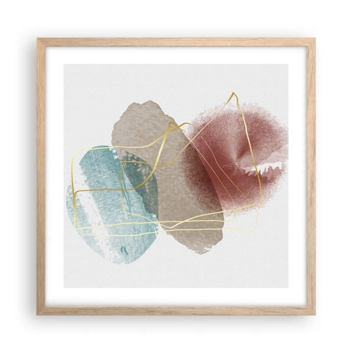 Poster în ramă de stejar deschis - Mărgele de spațiu - 50x50 cm