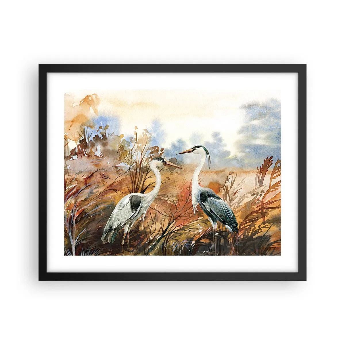 Poster în ramă neagră - Încotro în toamnă? - 50x40 cm