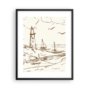 Poster în ramă neagră - Schiță de amintiri de vară - 40x50 cm