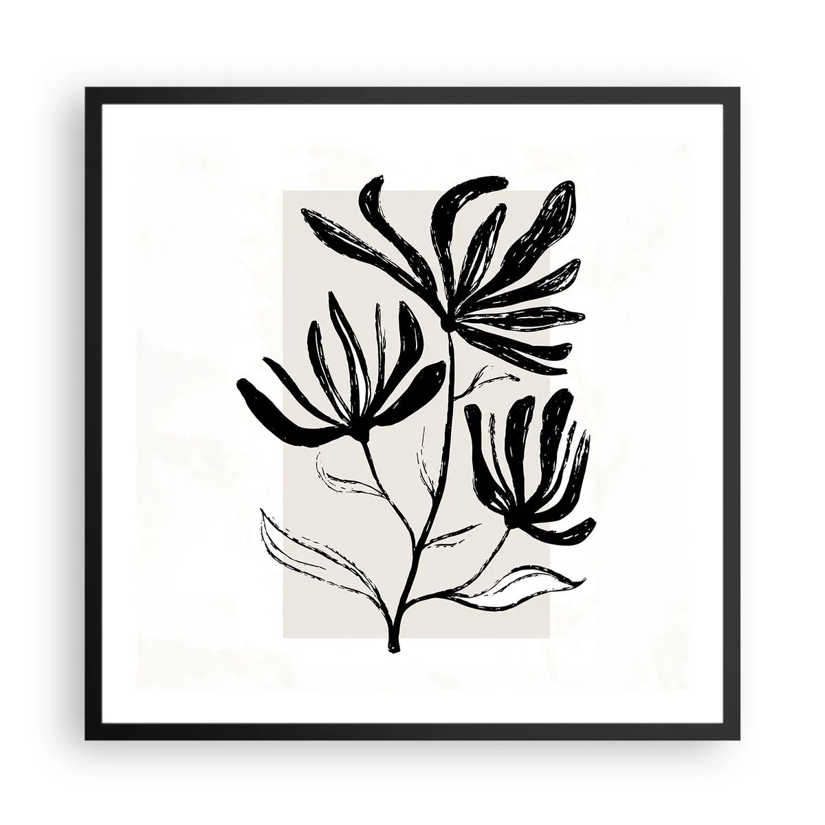 Poster în ramă neagră - Schiță pentru ierbar - 60x60 cm