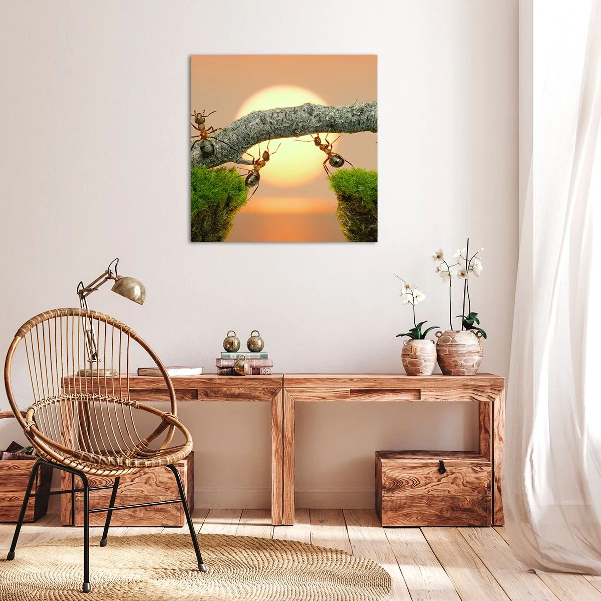 Tablou pe pânză - Cooperare veselă - 70x70 cm