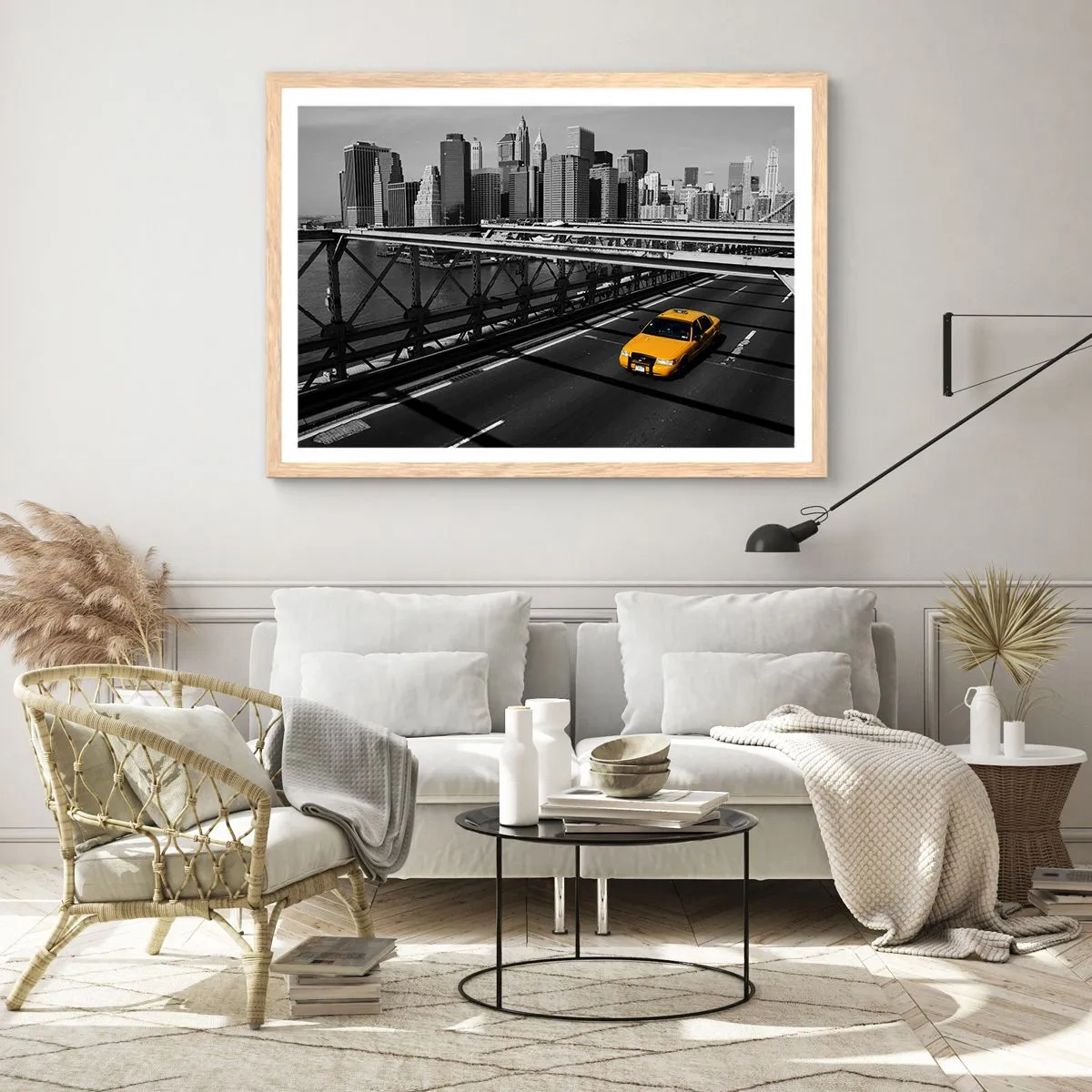 Poster în ramă de stejar deschis - Culorile marelui oraș - 70x50 cm