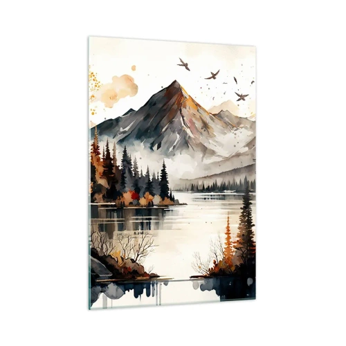 Tablou pe sticlă - Toamna de aur în munți - 70x100 cm