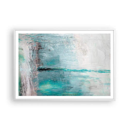 Poster în ramă albă - Orizontal în albastru - 100x70 cm