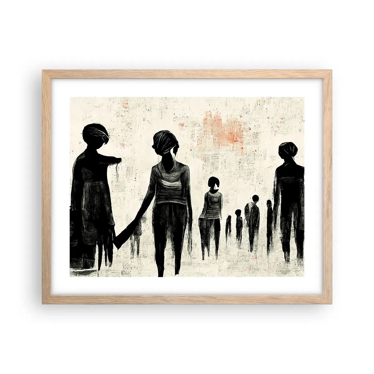 Poster în ramă de stejar deschis - Împotriva singurătății - 50x40 cm