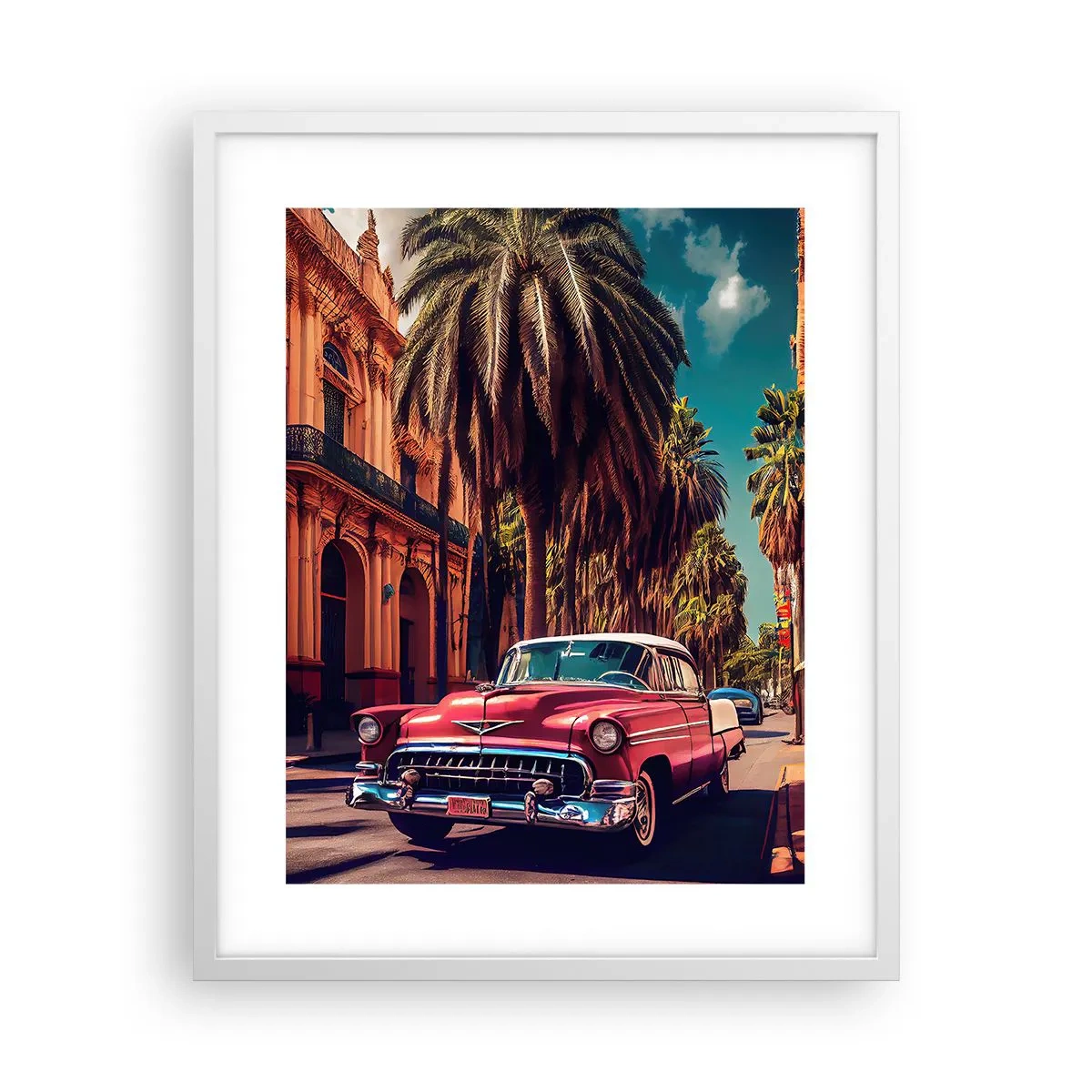 Poster în ramă albă - Tot în Havana - 40x50 cm