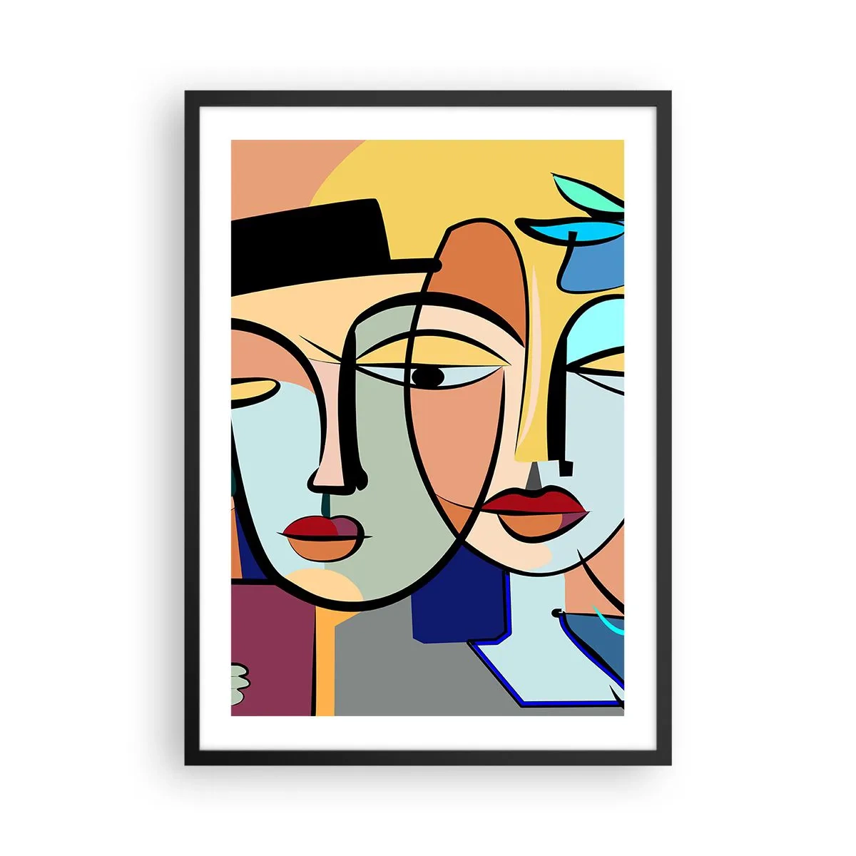Poster în ramă neagră - Întâlnire cu Picasso - 50x70 cm