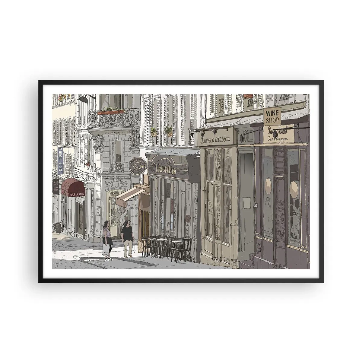 Poster în ramă neagră - Bucurii urbane - 100x70 cm