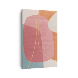 Tablou pe pânză - Compoziție pastel cu fir de aur - 80x120 cm