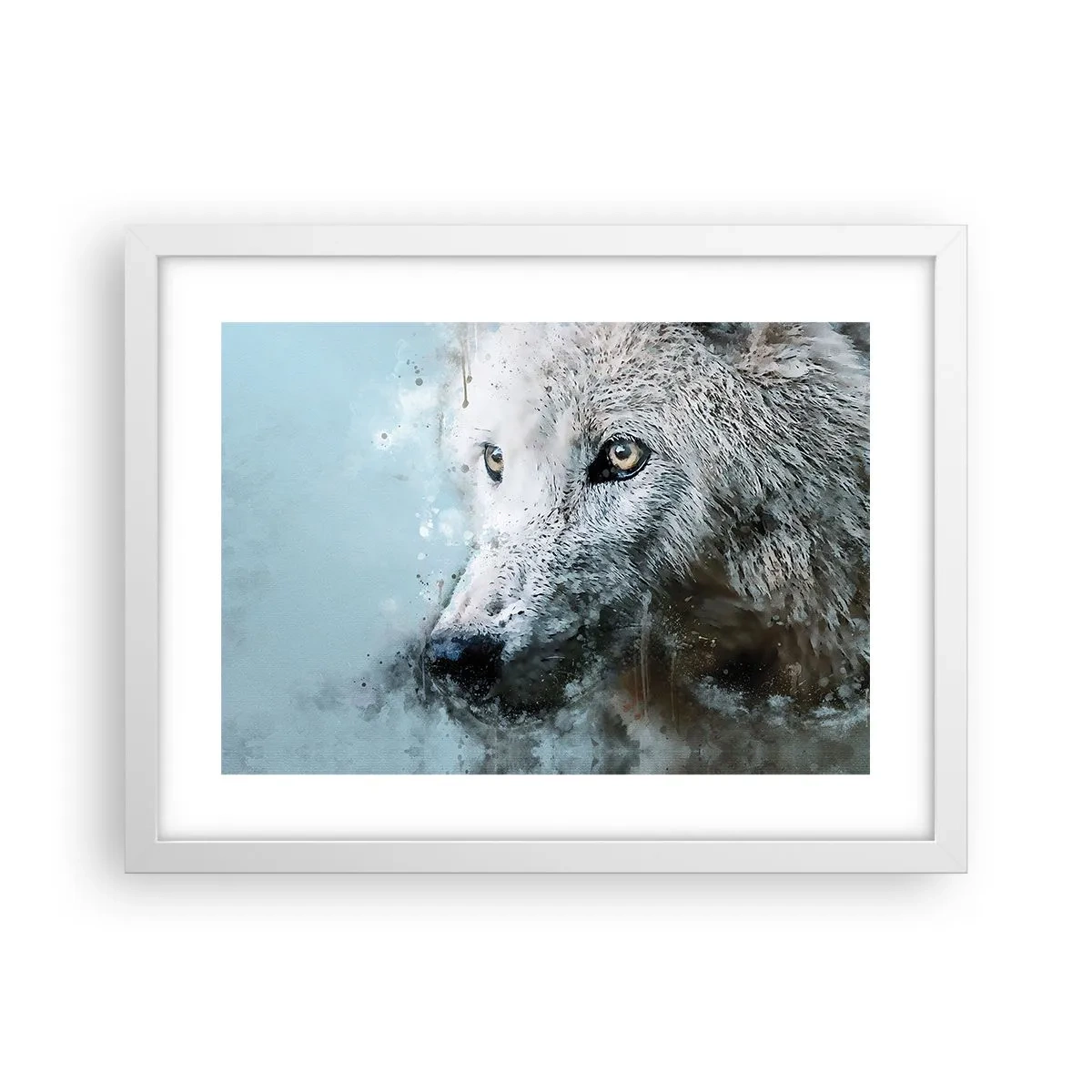 Poster în ramă albă - Faceți cunoștință cu sufletul lupului - 40x30 cm
