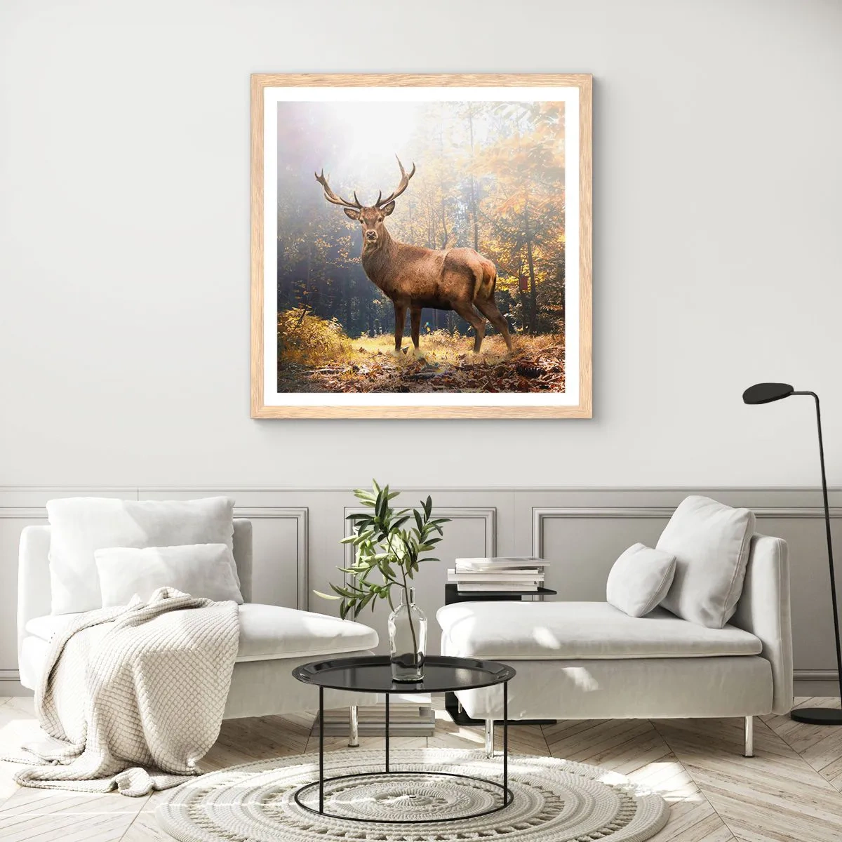 Poster în ramă de stejar deschis - Măreție calmă - 40x40 cm