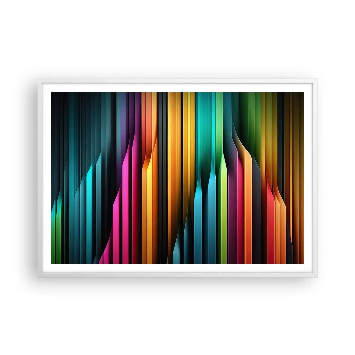 Poster în ramă albă - Orgă de lumină - 100x70 cm