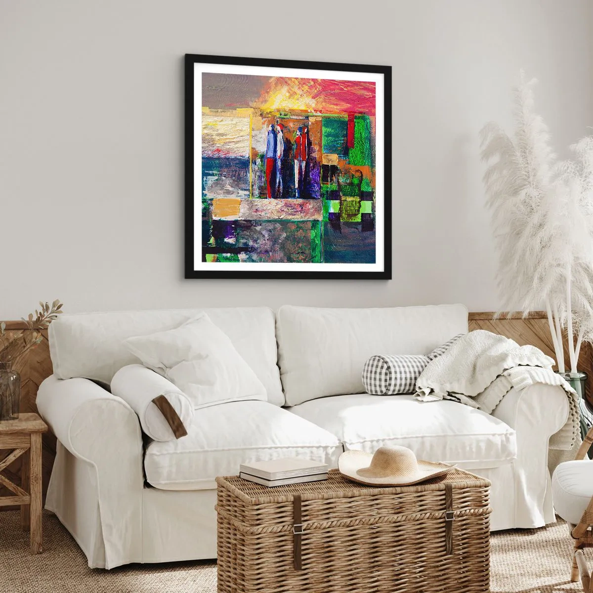 Poster în ramă neagră - Relații și emoții - 60x60 cm