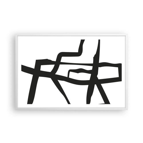 Poster în ramă albă - Construcție în alb și negru - 91x61 cm