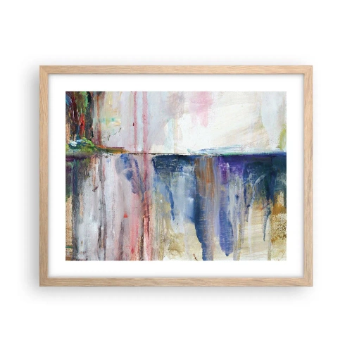 Poster în ramă de stejar deschis - Impresii și asociații colorate - 50x40 cm