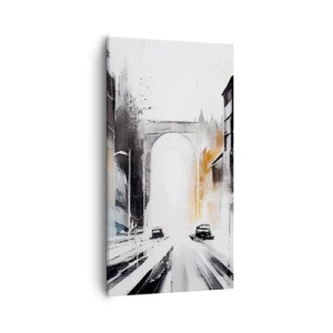 Tablou pe pânză - Studiu de oraș: arhitectură și mișcare - 55x100 cm