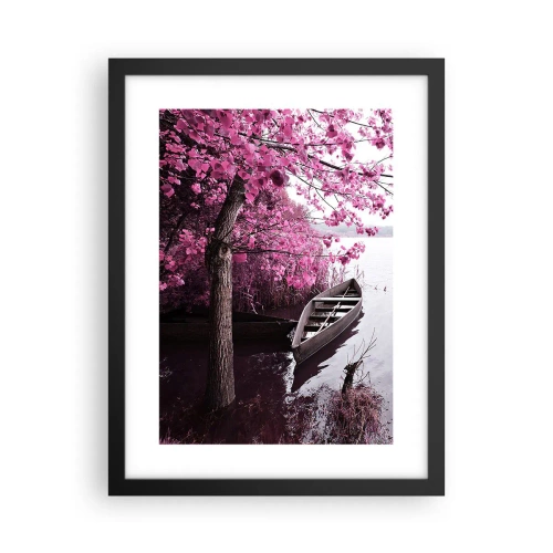 Poster în ramă neagră - În tăcerea roz - 30x40 cm