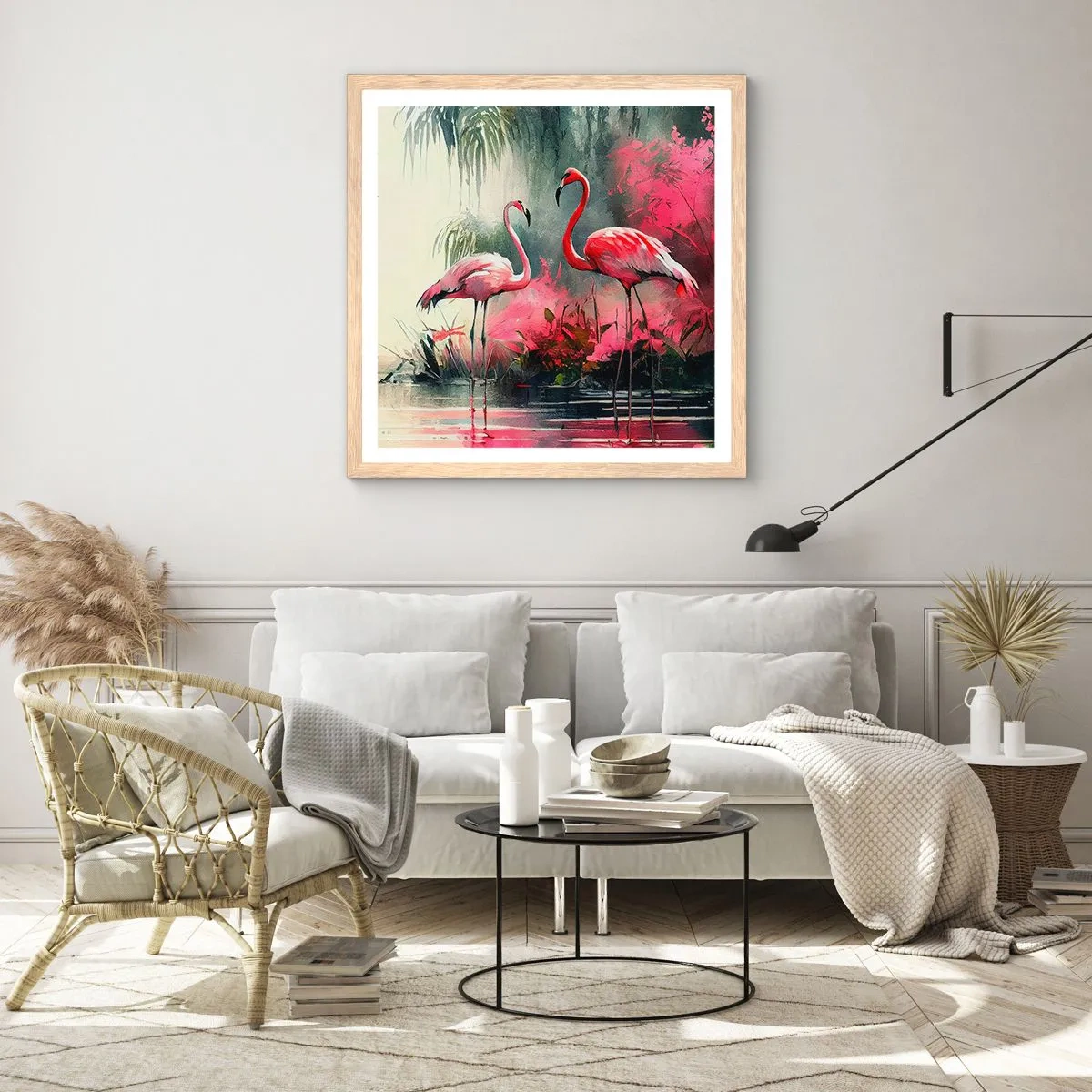 Poster în ramă de stejar deschis - O lecție de farmec natural - 40x40 cm