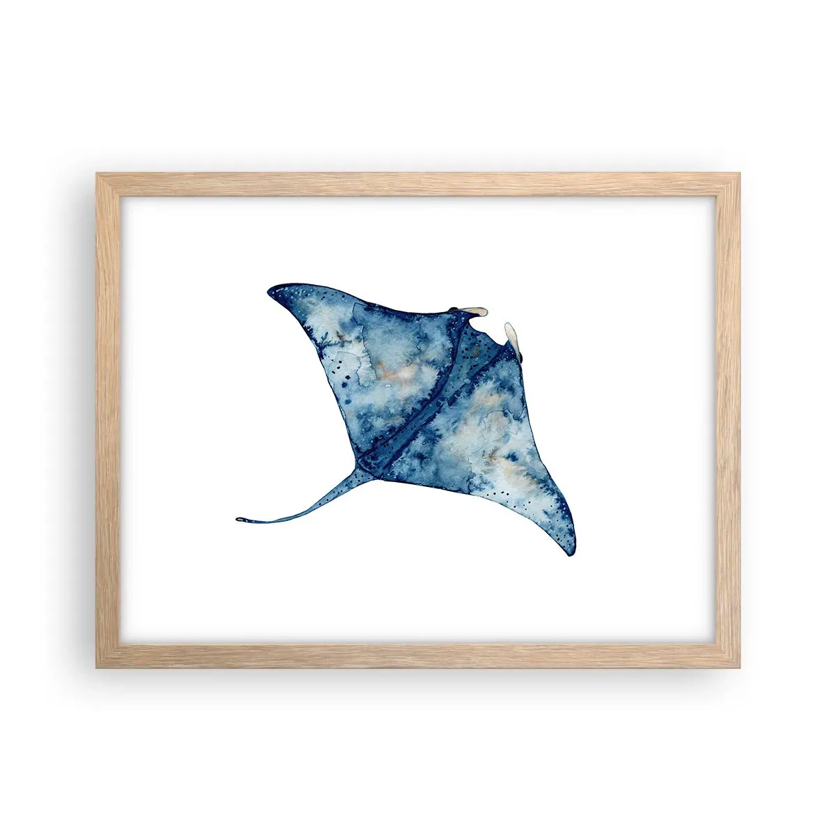 Poster în ramă de stejar deschis - Viața în albastru - 40x30 cm