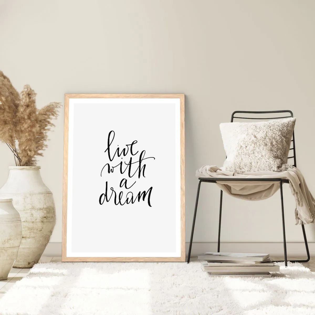 Poster în ramă de stejar deschis - Of course - 61x91 cm