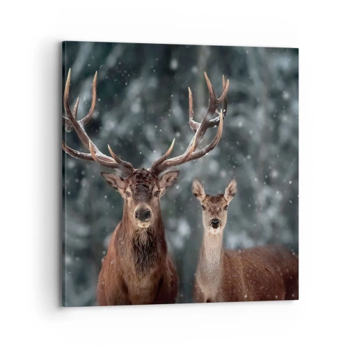 Tablou pe pânză - Stăpânul pădurii și soția sa - 70x70 cm