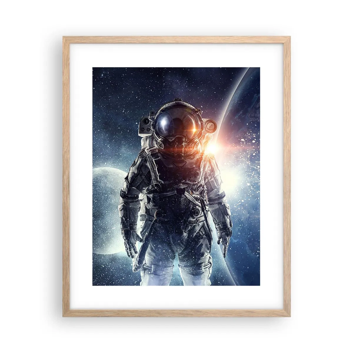 Poster în ramă de stejar deschis - Aventură spațială - 40x50 cm