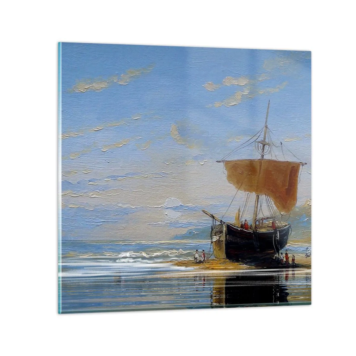 Tablou pe sticlă - Apă, pământ, aer - 70x70 cm