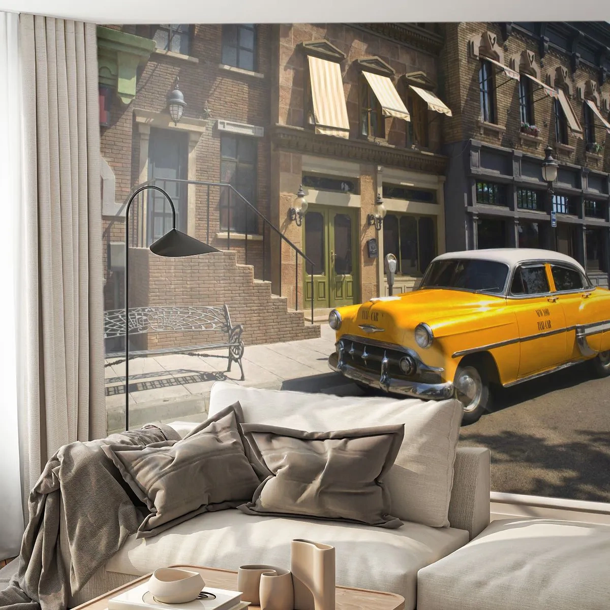 Tapet Premium Canvas - A fost odată ca niciodată în America - Oraș, Taxi, New York - 250x175 cm