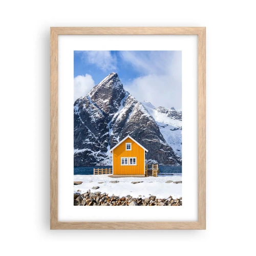 Poster în ramă de stejar deschis - Vacanță scandinavă - 30x40 cm